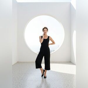 Everyday Black Sleeveless Culotte Jumpsuit